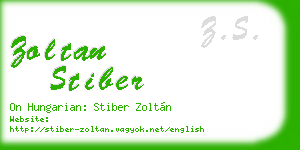 zoltan stiber business card